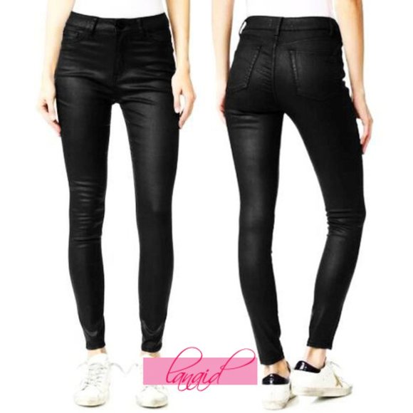 DL1961 Denim - DL1961 Trimtone Skinny Chasm Coated Leather-Like Stretch Skinny Jeans Pants 25